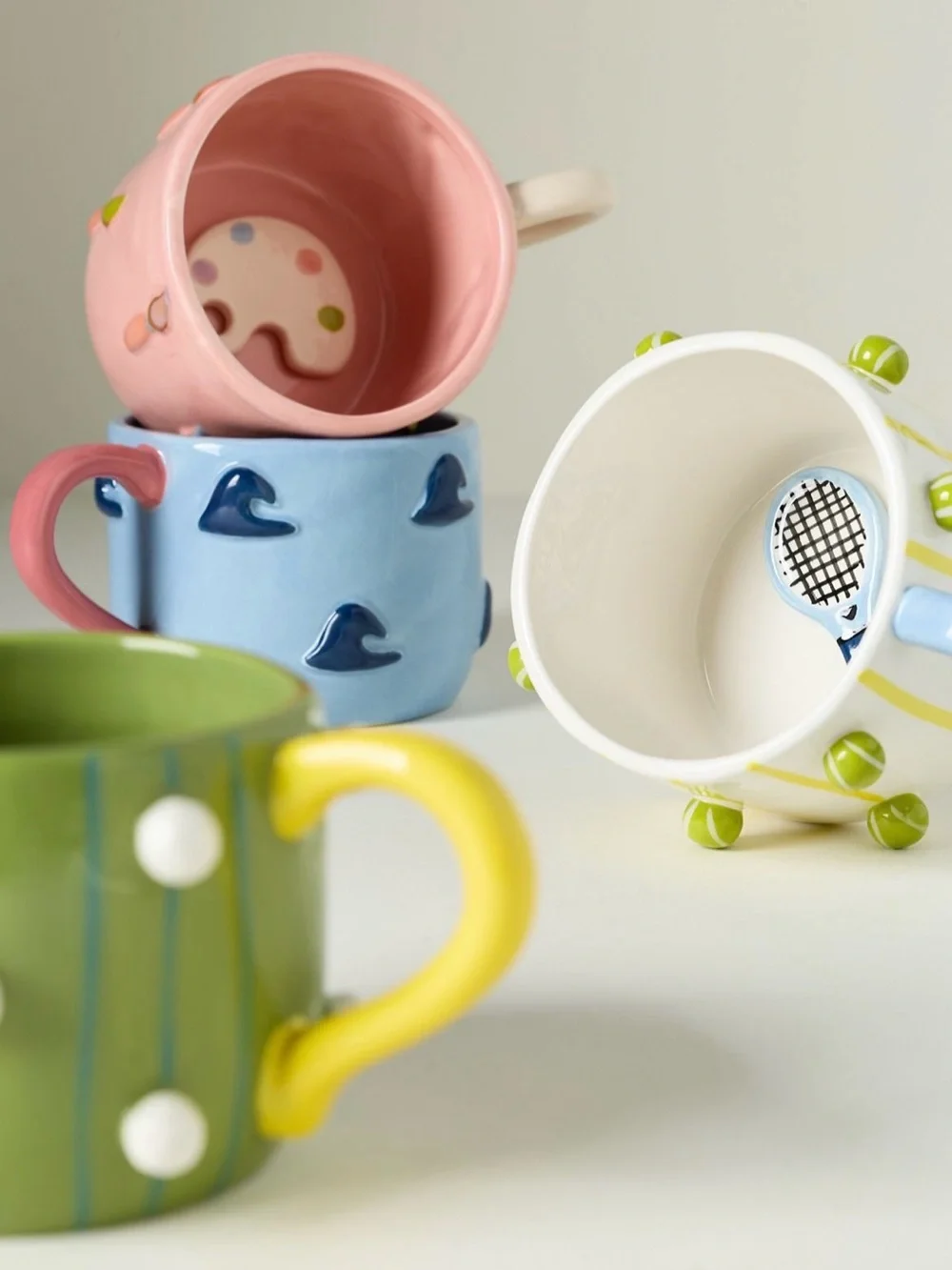WINGED PUPA TENNIS STONEWARE HOBBY MUG